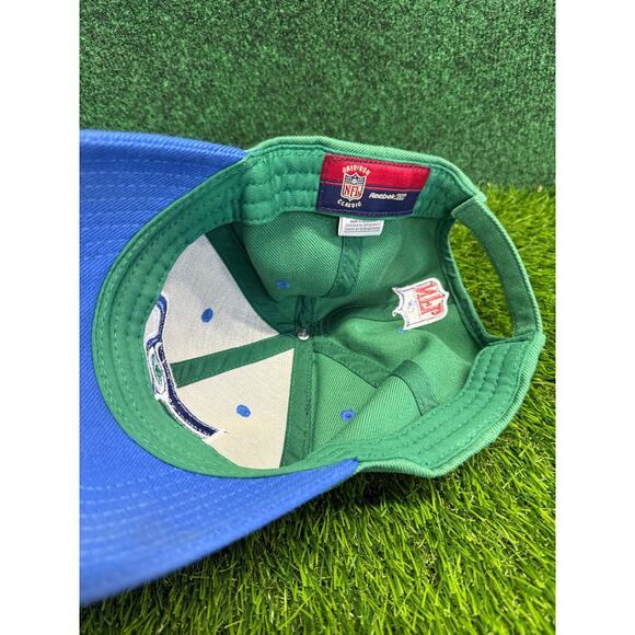 90s Seattle Seahawks Blue & Green Adjustable OSFA Hat Unisex - Picture 7 of 8